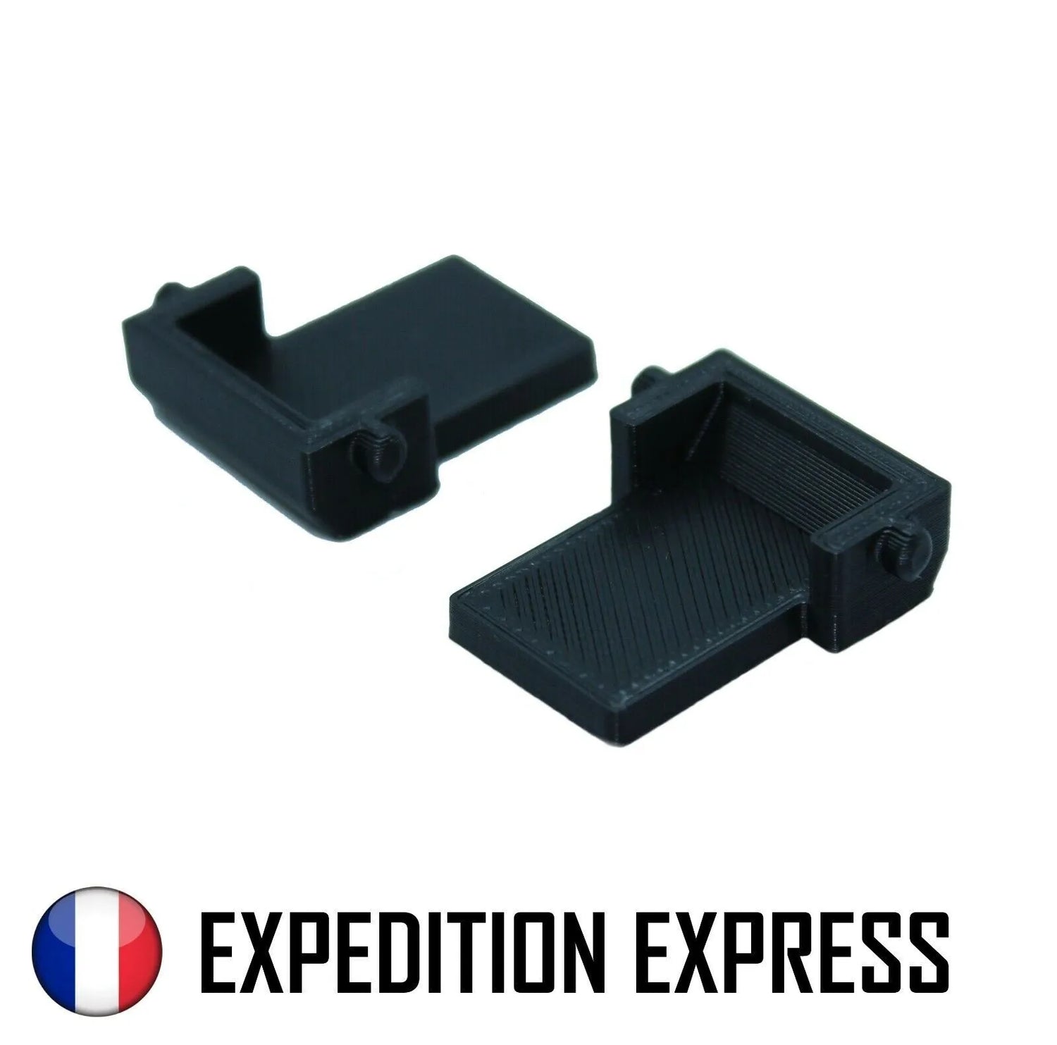 Lot de 2 rotules latérales de store Remifront camping-car en PETG noir